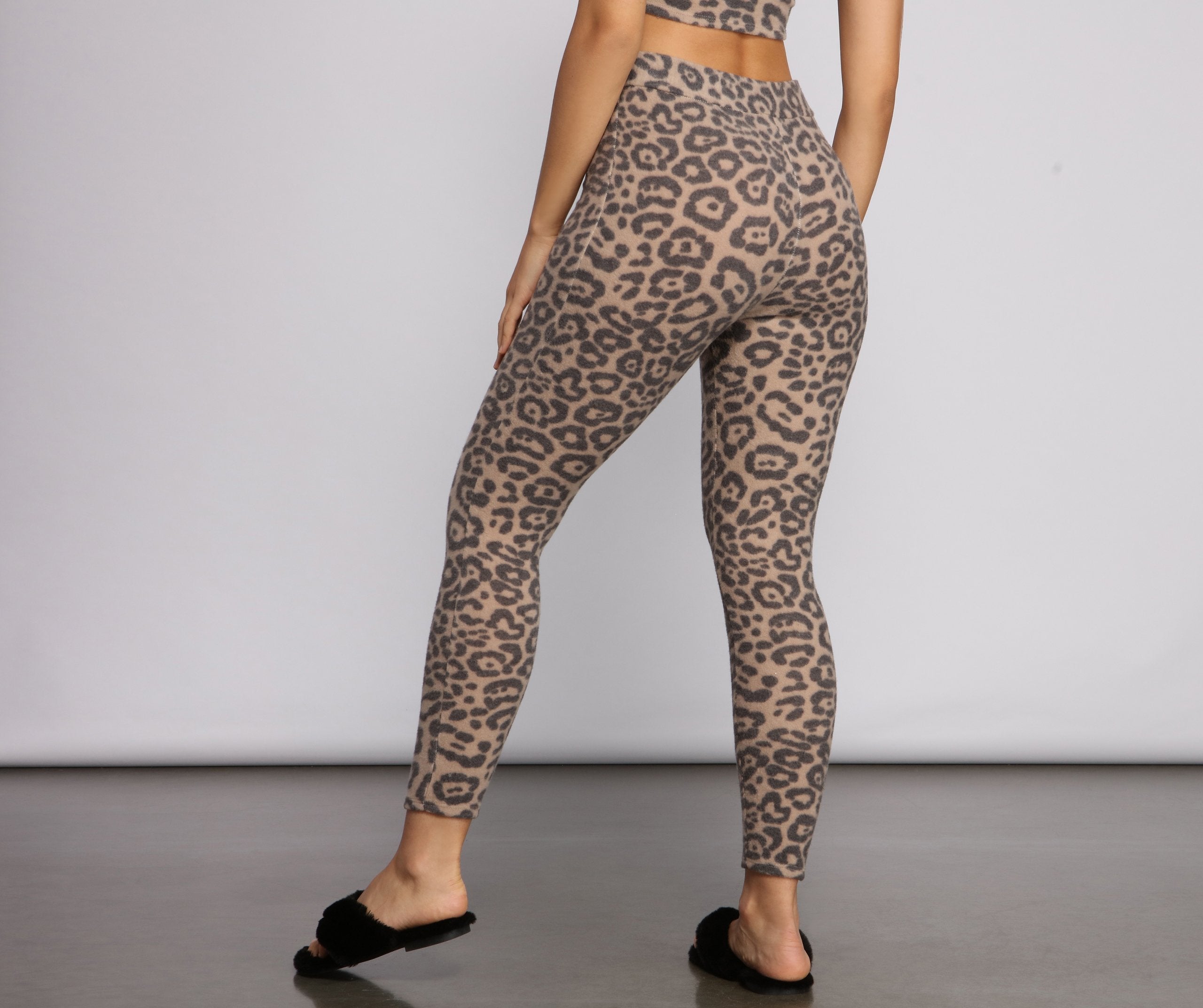 High Waist Leopard Print Pajama Leggings - Lady Occasions