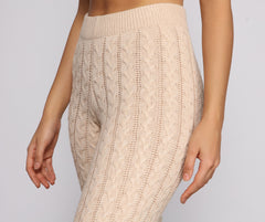 Cozy Moment Cable Knit Pajama Leggings - Lady Occasions