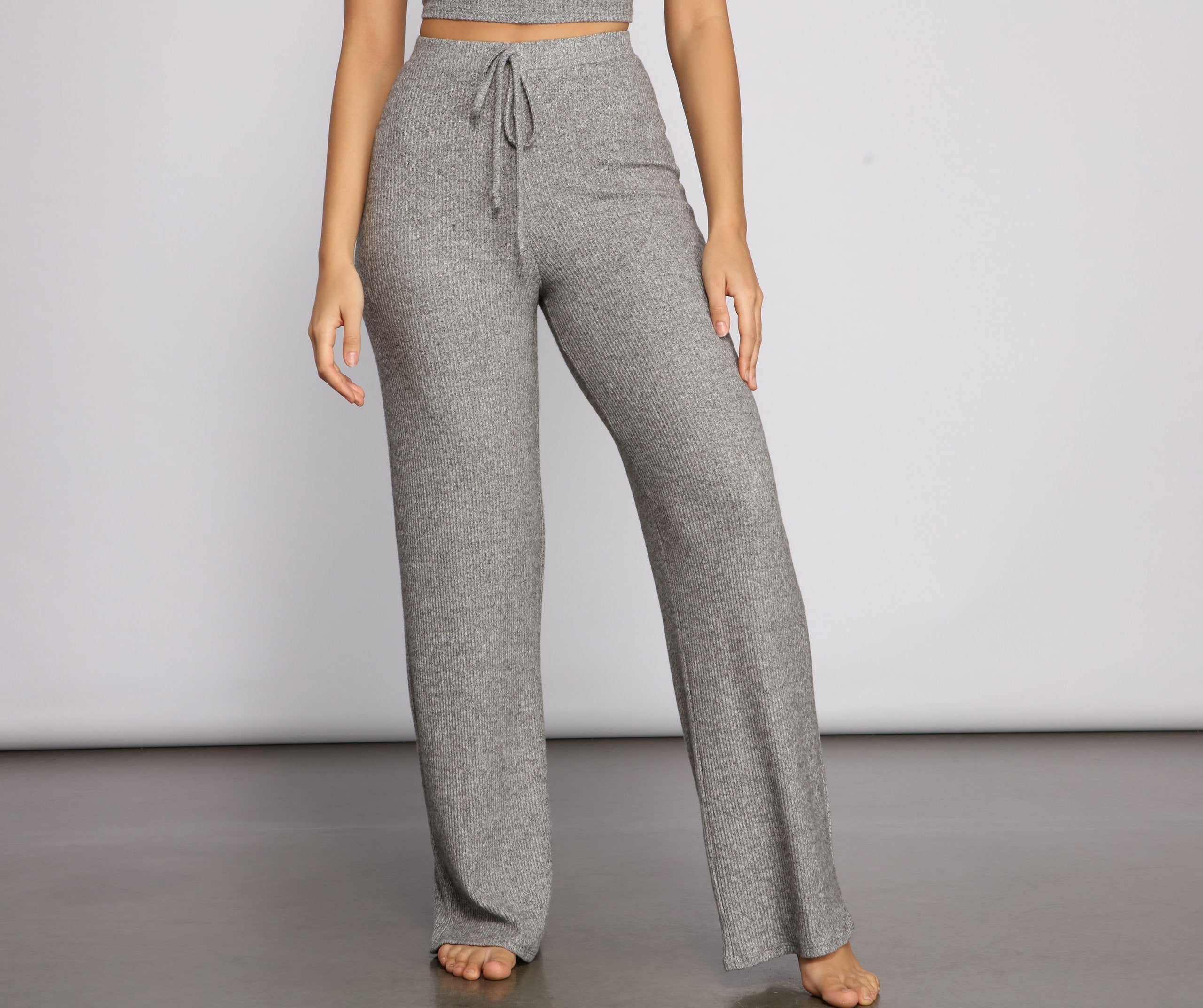 Basic Brushed Knit Pajama Pants - Lady Occasions