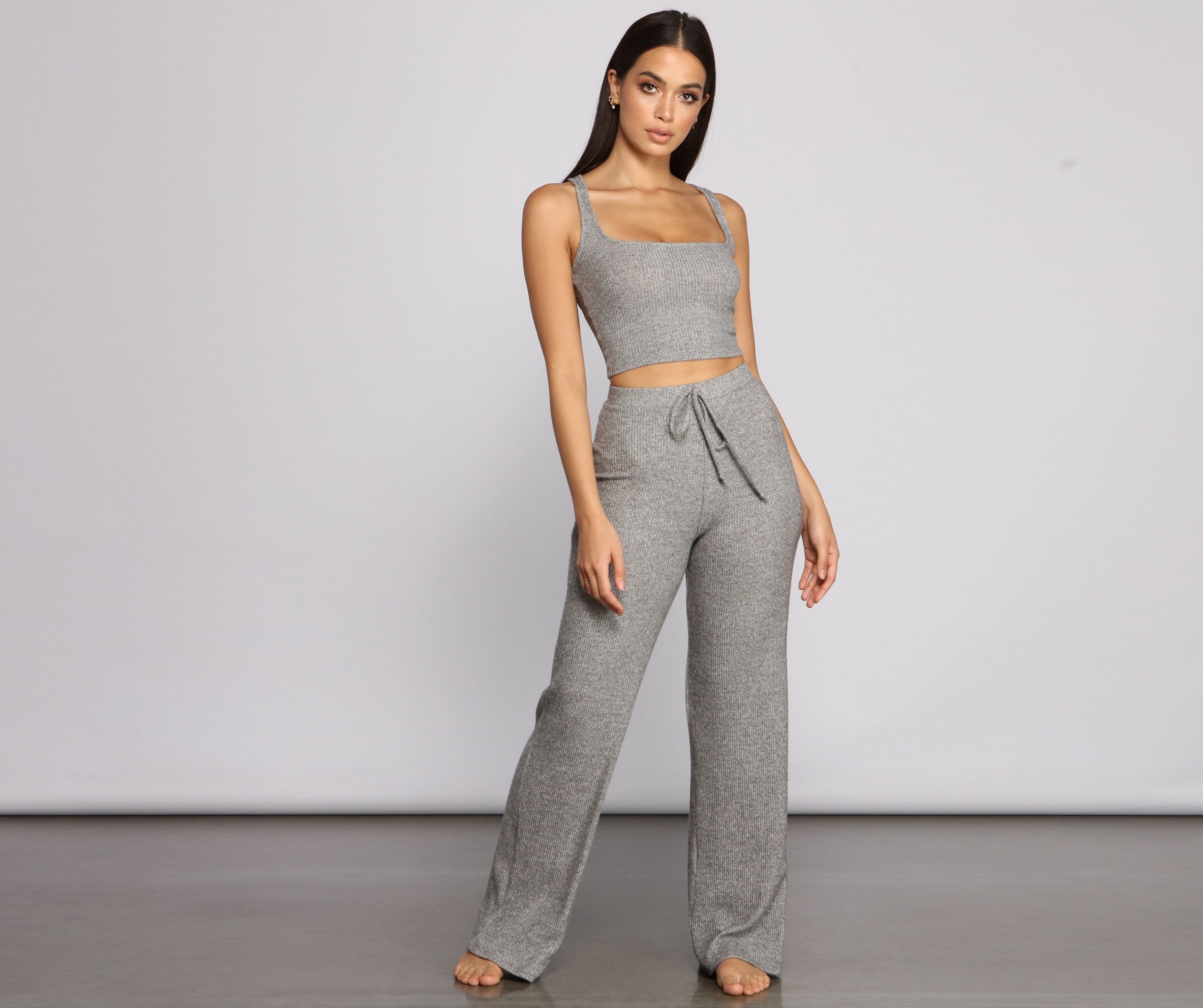 Basic Brushed Knit Pajama Pants - Lady Occasions