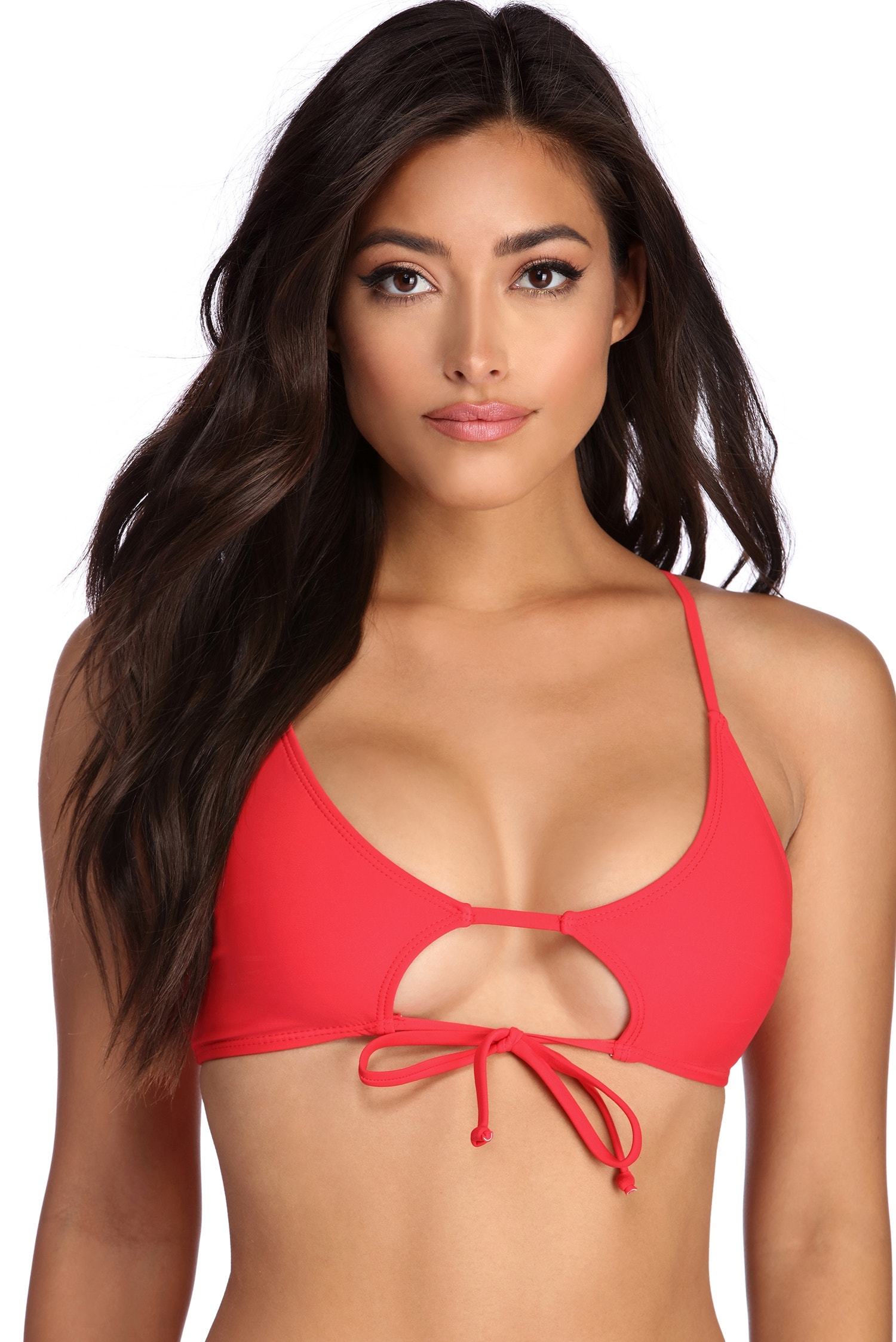 Tie To Me Cut Out Swim Top - Lady Occasions