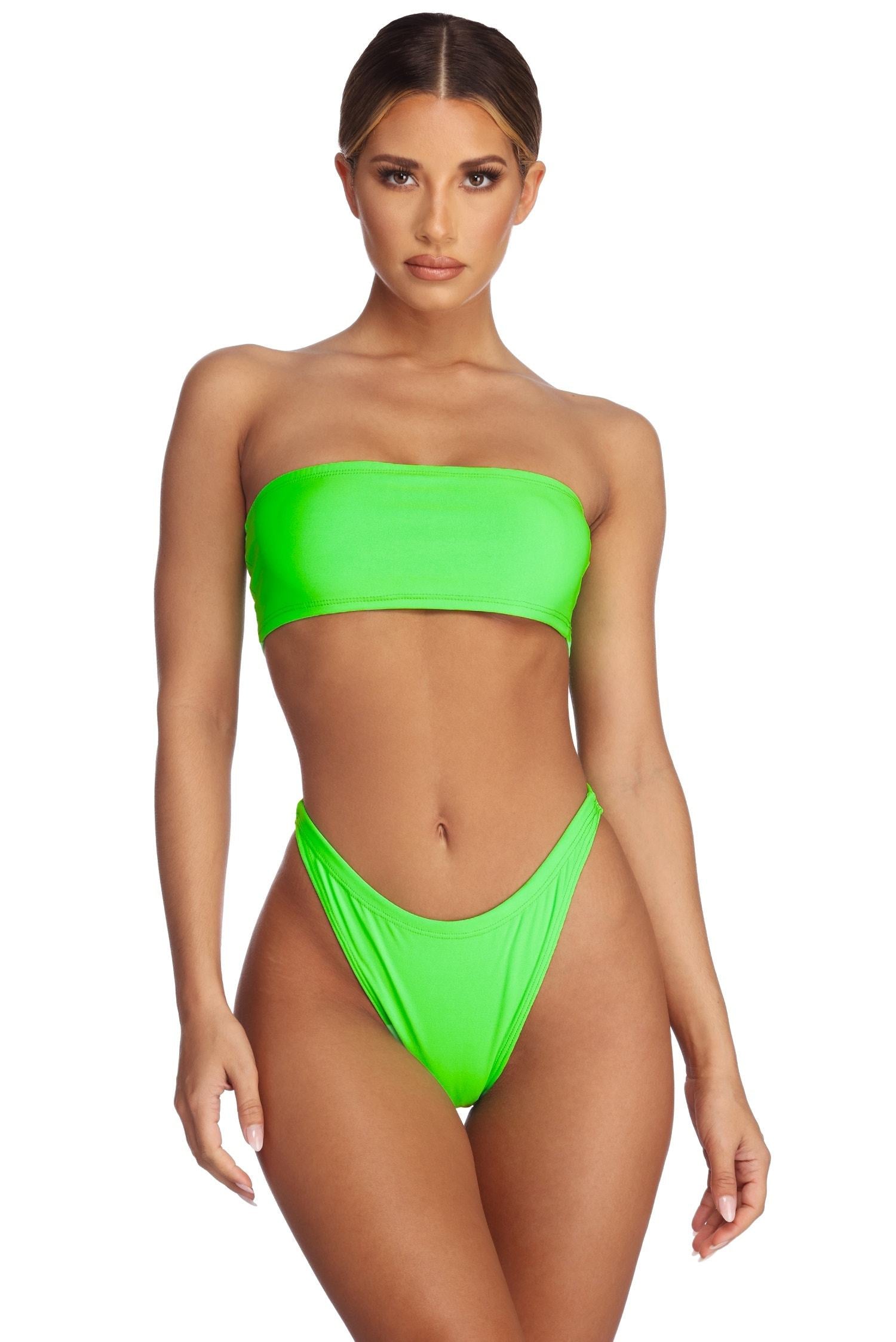 Key Lime High Waist Swim Bottom - Lady Occasions