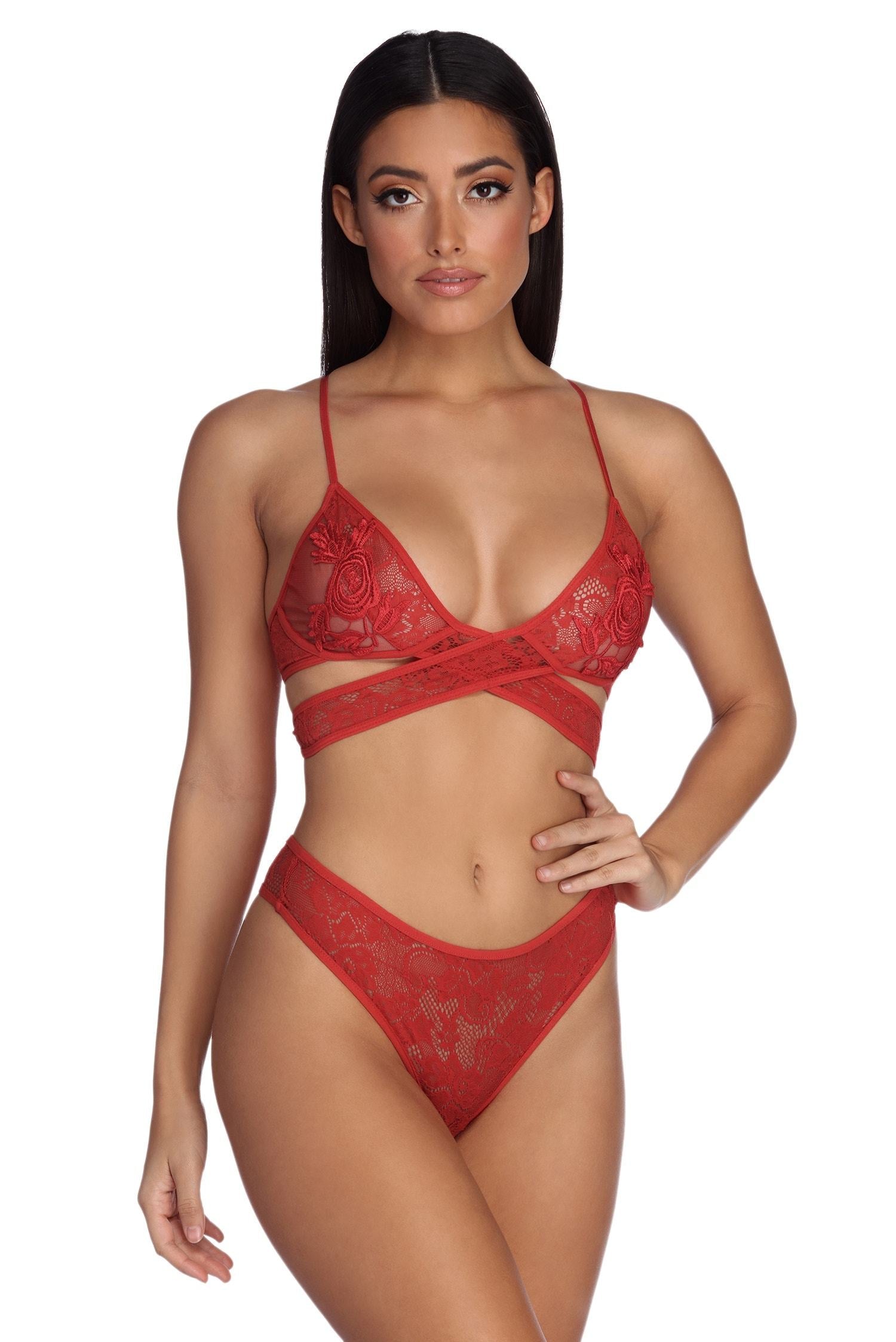 Fantasy Lace Bra And Panty Set - Lady Occasions