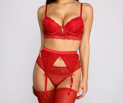 Sultry Style Lace Bra And Garter Skirt Set - Lady Occasions