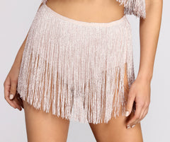 Don't Stop Now Metallic Fringe Briefs - Lady Occasions