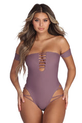 Off The Shoulder Strappy Swimsuit - Lady Occasions