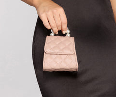 Fancy Babe Pearl Handle Mini Quilted Purse - Lady Occasions