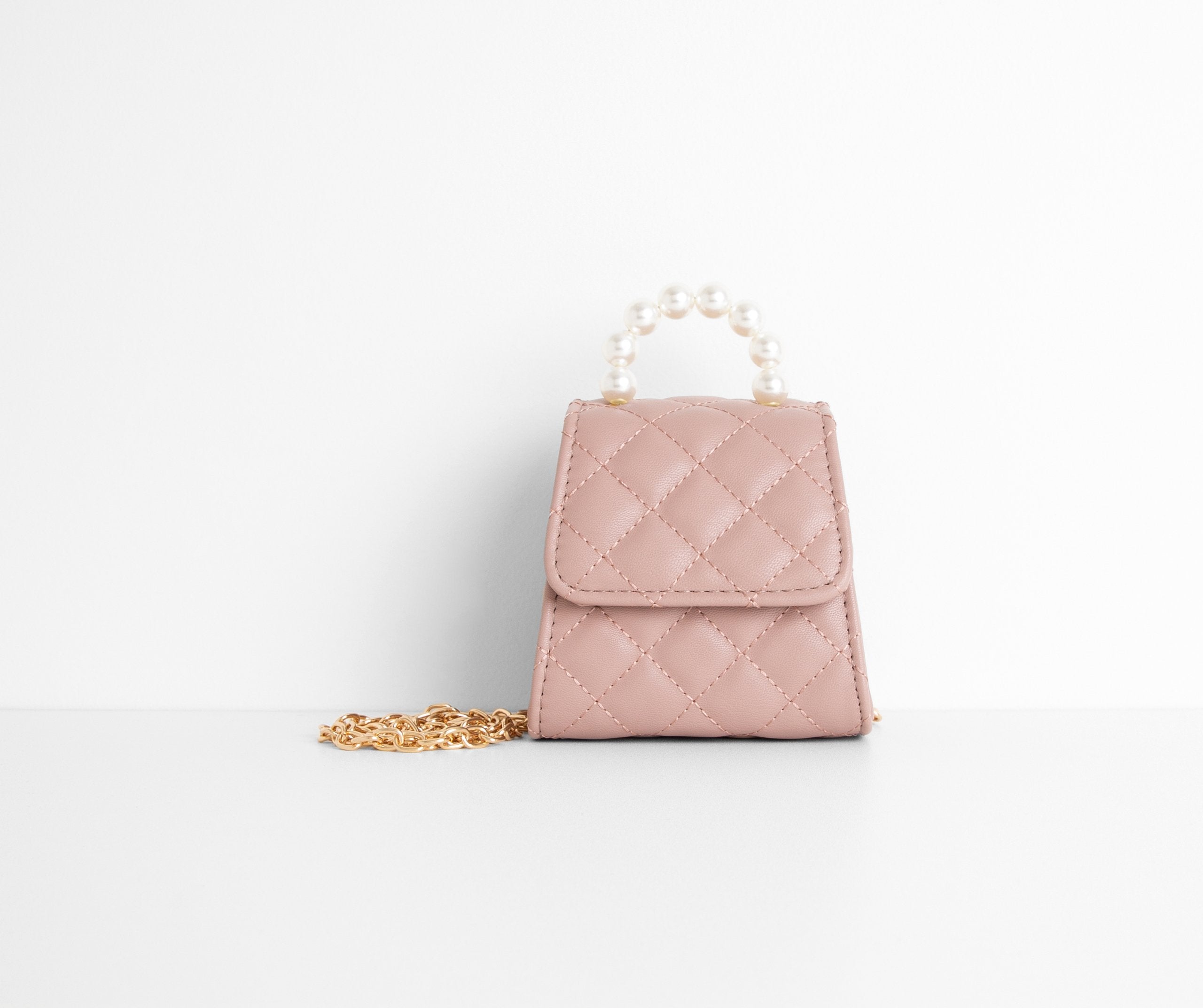 Fancy Babe Pearl Handle Mini Quilted Purse - Lady Occasions