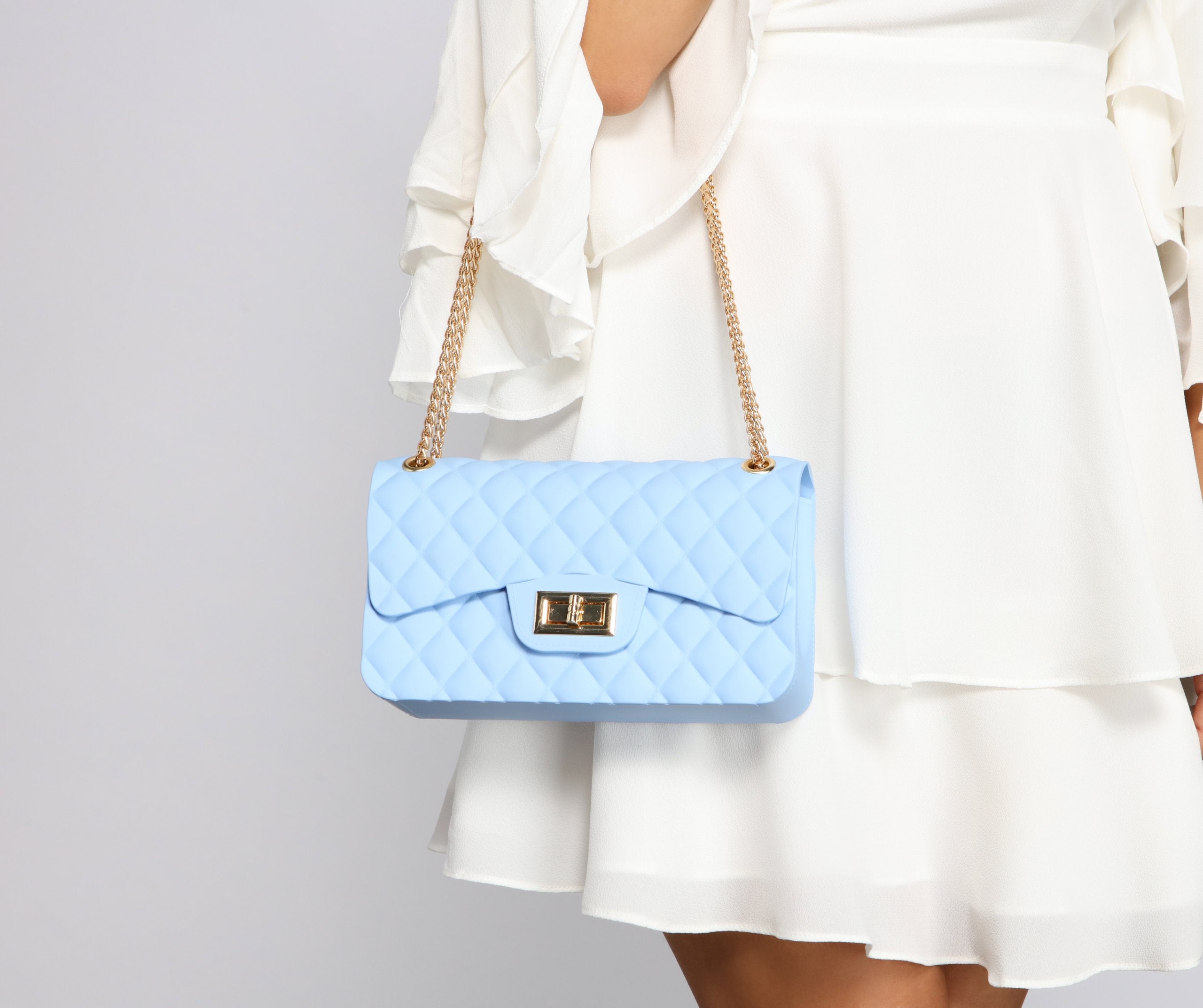 Living In Luxe Quilted Jelly Matte Purse - Lady Occasions
