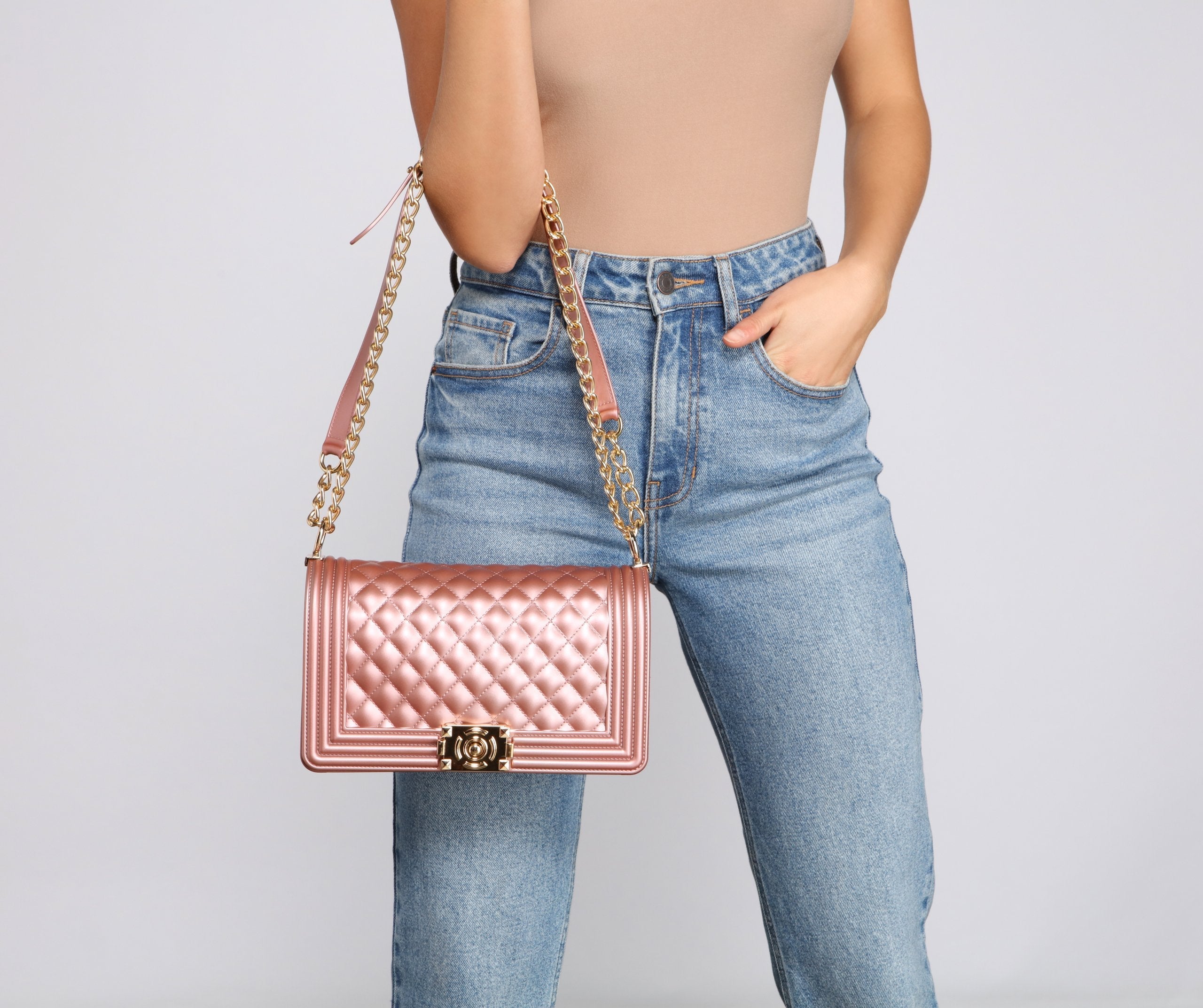 Diva Moment Large Jelly Quilted Crossbody - Lady Occasions