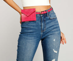 No Hands Croc Embossed Fanny Pack Belt - Lady Occasions