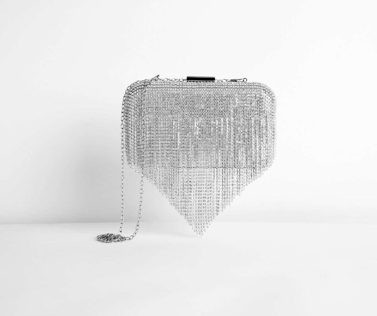 On The Fringe Rhinestone Clutch - Lady Occasions