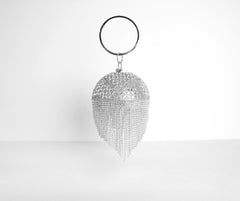 Make The Most Of Tonight Rhinestone Fringe Sphere Clutch - Lady Occasions
