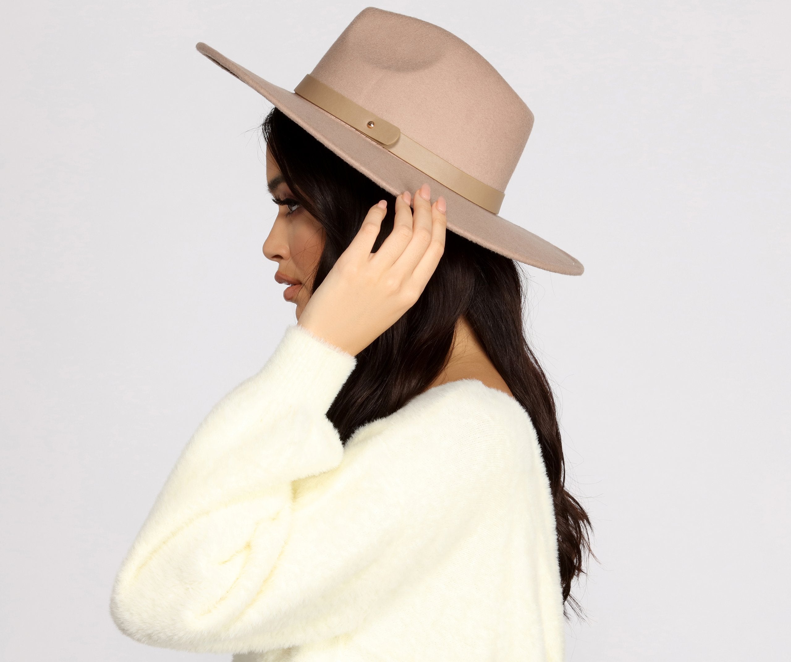 Wide Brim Belted Panama Hat - Lady Occasions