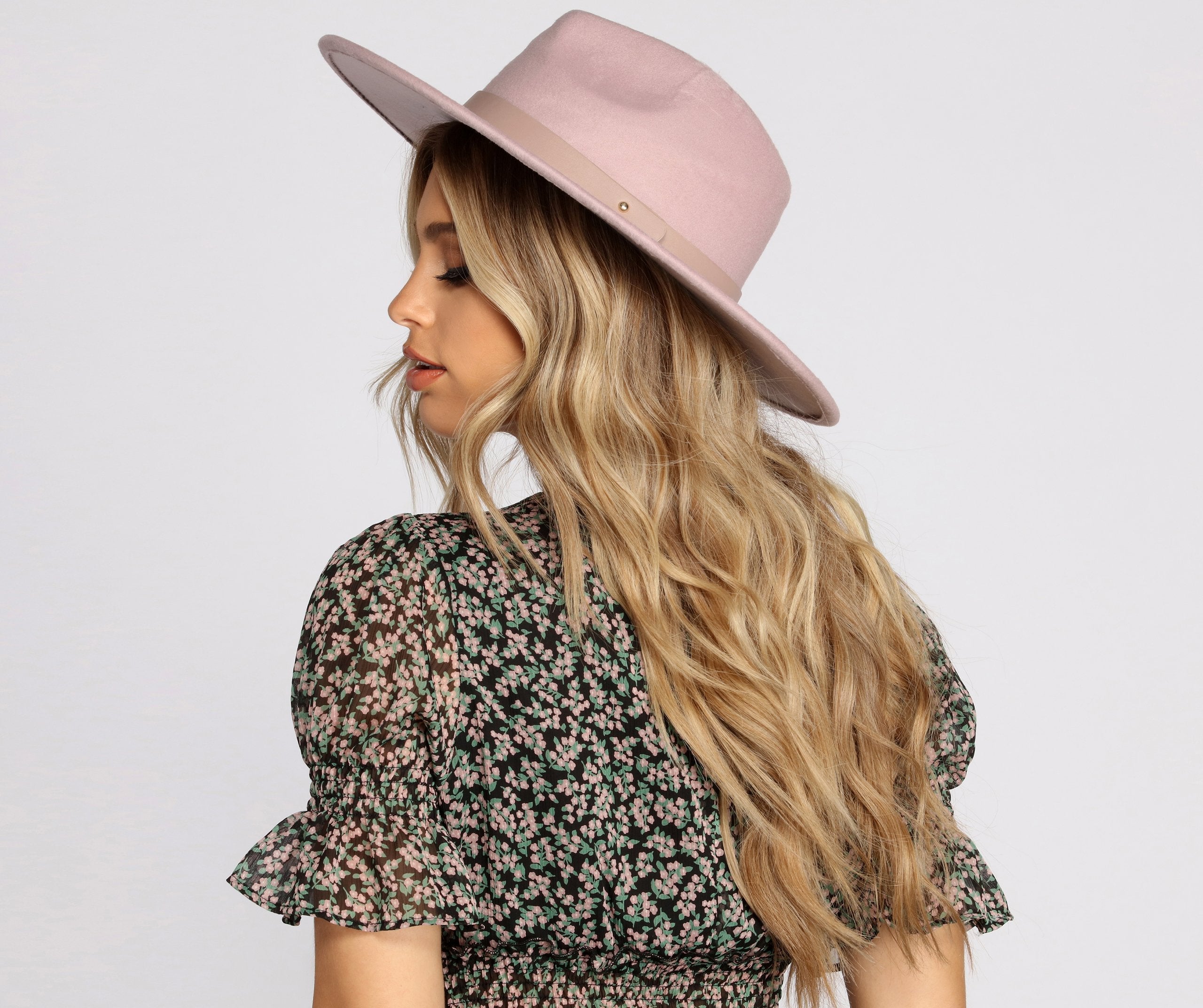 Wide Brim Belted Panama Hat - Lady Occasions