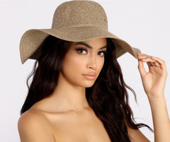 Poolside Elegance Floppy Straw Hat - Lady Occasions