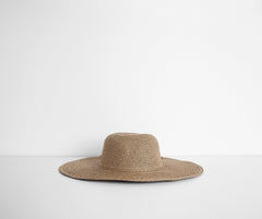 Poolside Elegance Floppy Straw Hat - Lady Occasions