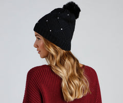 Sweet Sparkle Rhinestone Knit Beanie - Lady Occasions