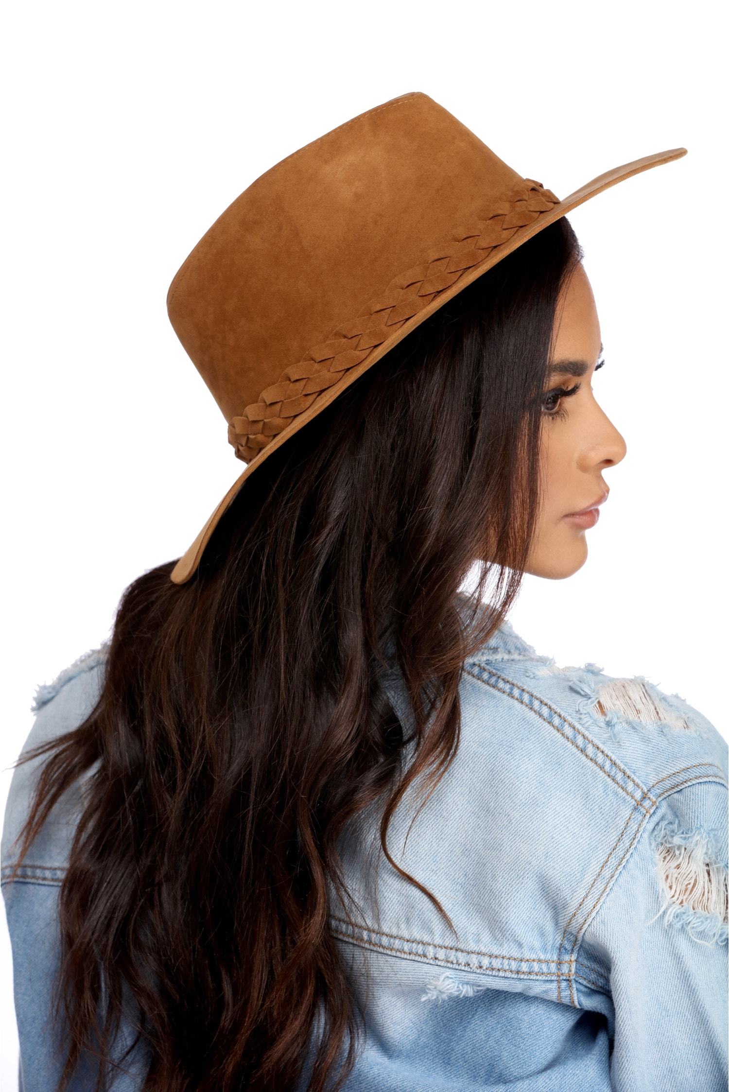 Braided Faux Suede Panama Hat - Lady Occasions