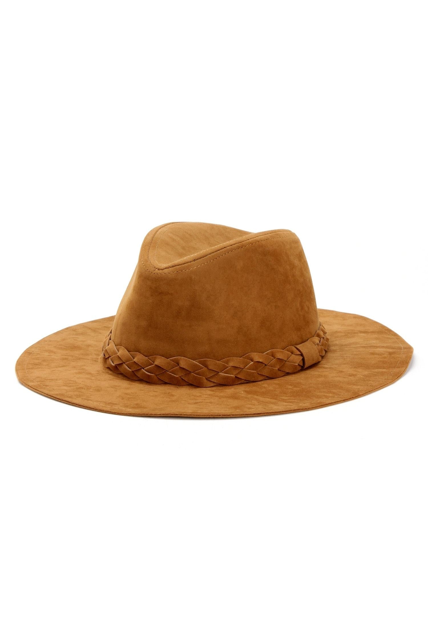 Braided Faux Suede Panama Hat - Lady Occasions