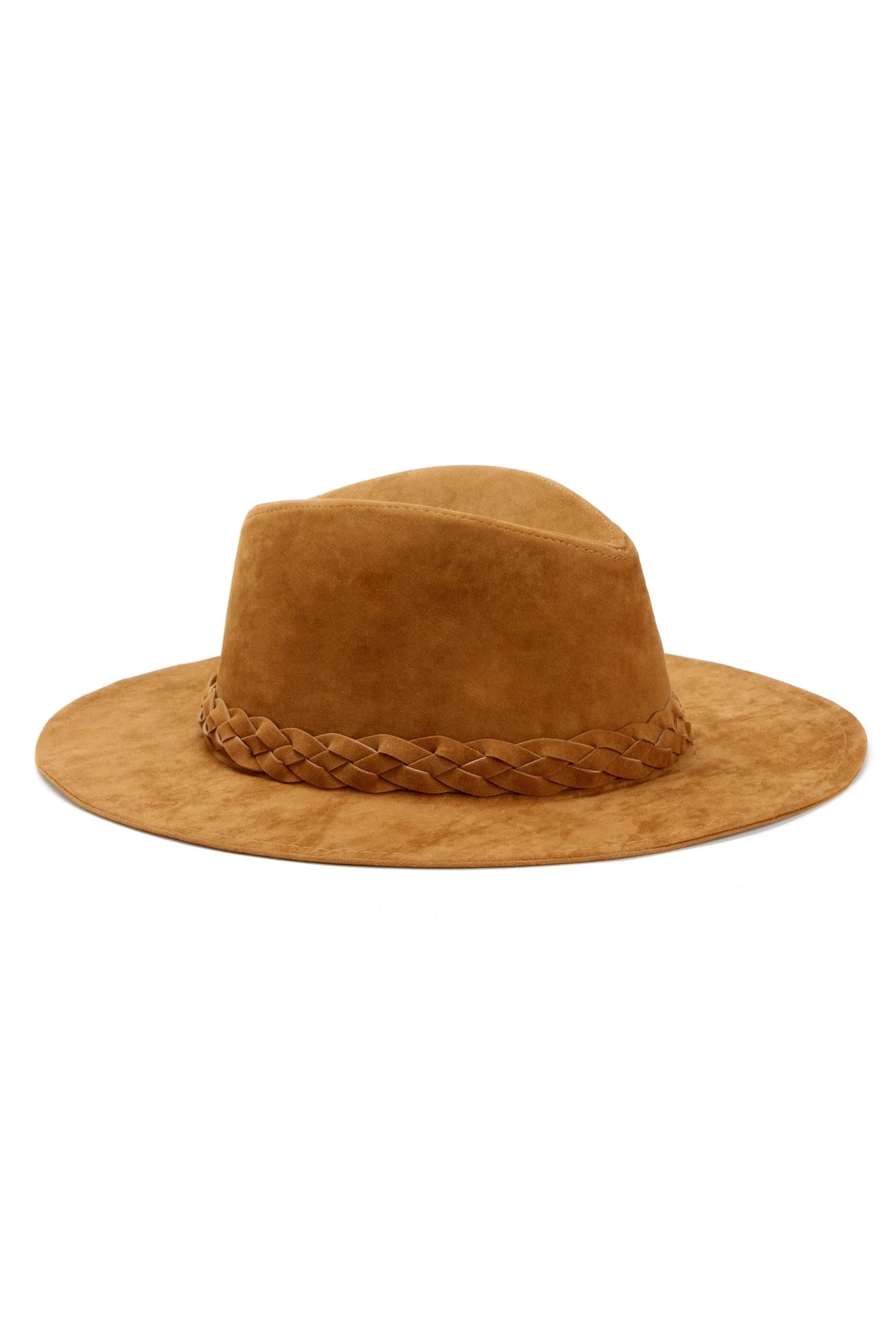 Braided Faux Suede Panama Hat - Lady Occasions