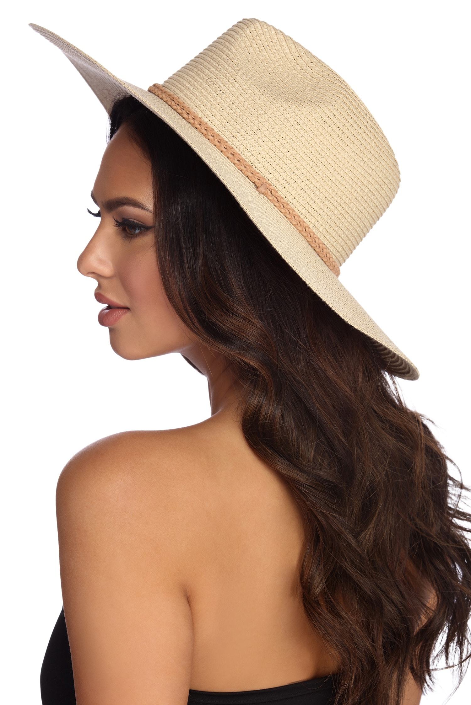 Braided Trim Panama Hat - Lady Occasions