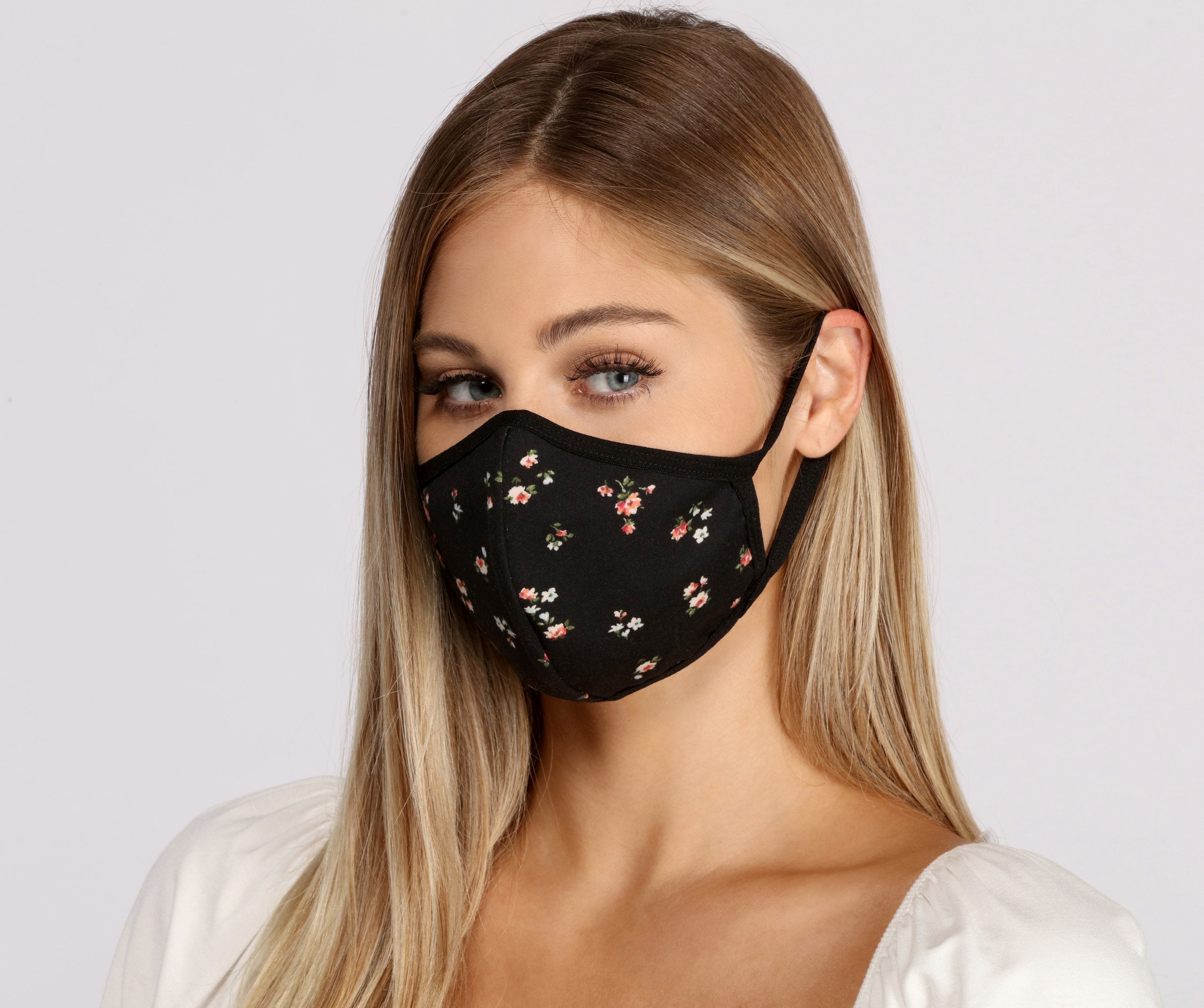 Dark Floral Face Mask - Lady Occasions