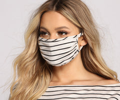 Reusable Striped Face Mask with Earloops - Lady Occasions