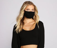 Basic Ribbed Knit Face Mask - Lady Occasions