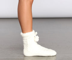 Rainy Days Knit Cozy Slipper Socks - Lady Occasions