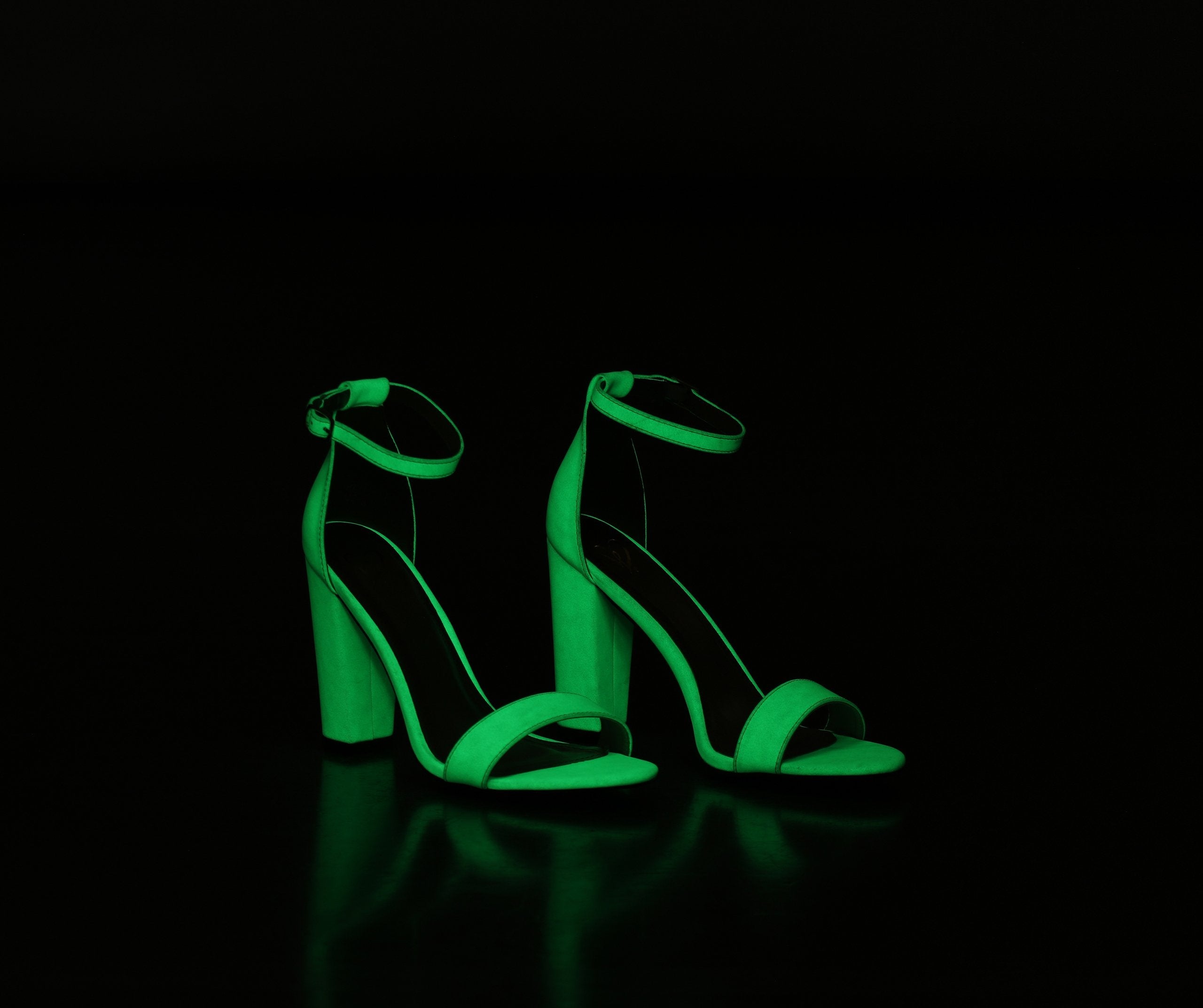 Glow-In-The-Dark Block Heels - Lady Occasions