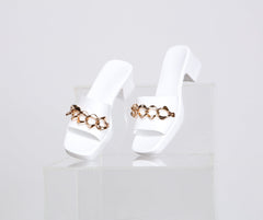 Fab And Fierce Chain Link Jelly Mules - Lady Occasions