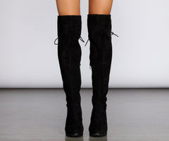 Over The Knee Lace Up Boots - Lady Occasions
