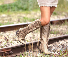 Scoot N' Boogey Fringe Tan Cowboy Boots - Lady Occasions