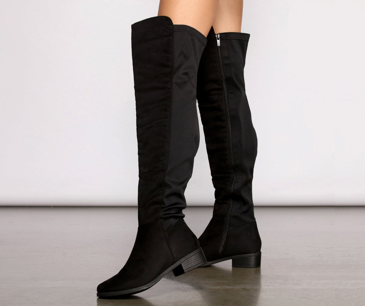 Here For It Over The Knee Flat Boots - Lady Occasions