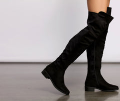 Here For It Over The Knee Flat Boots - Lady Occasions
