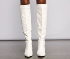Lead The Way Faux Leather Over The Knee Boots - Lady Occasions