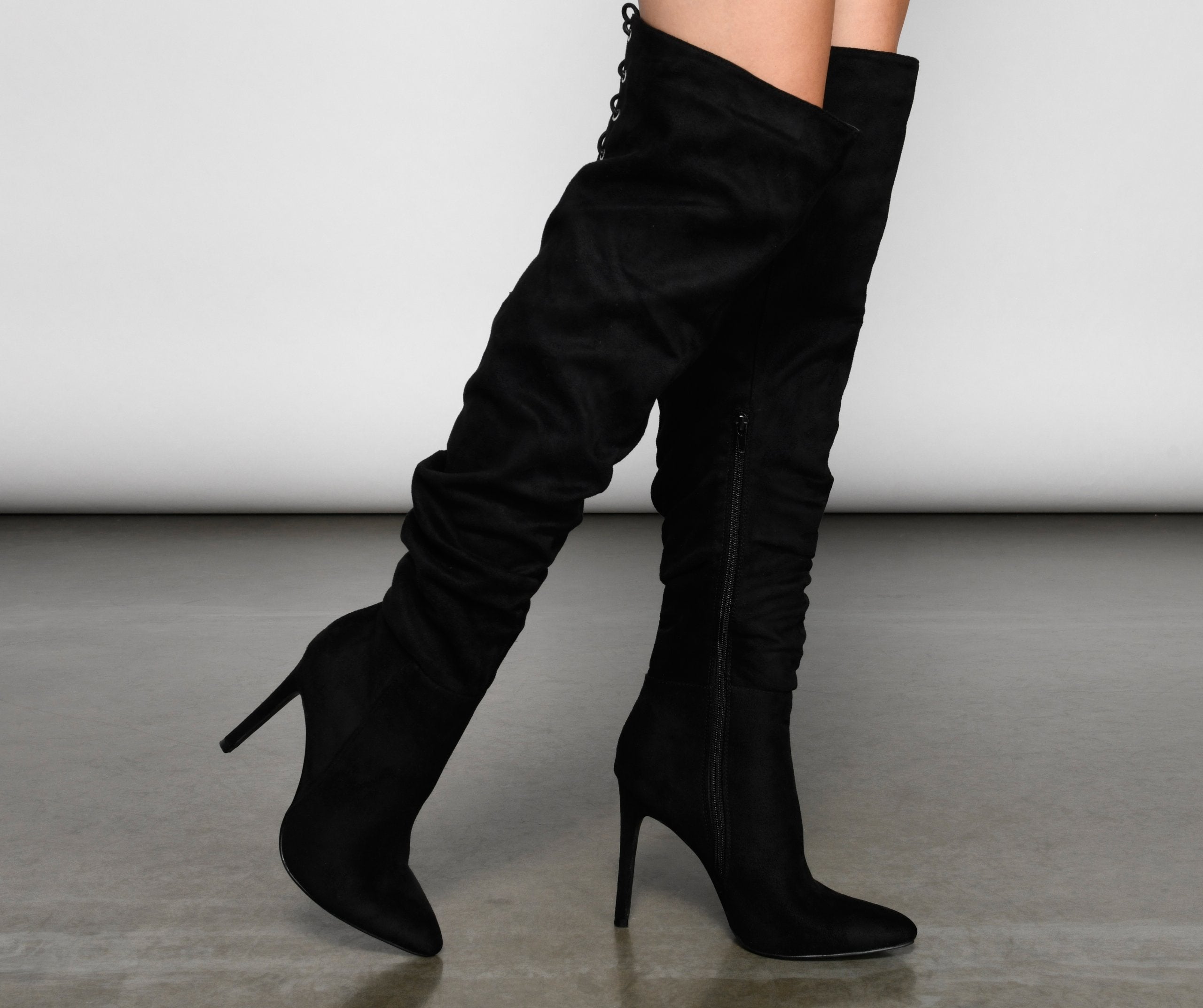 Run This Town Lace-Up Scrunched Boots - Lady Occasions