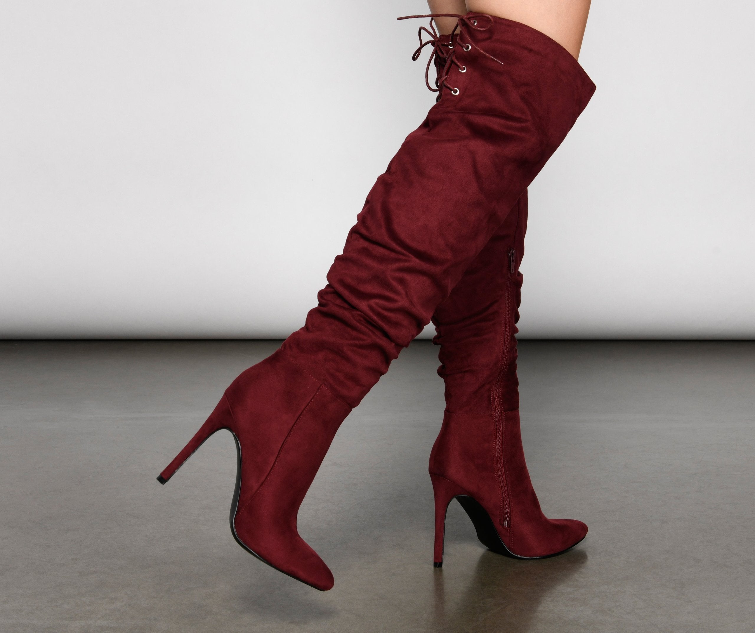 Run This Town Lace-Up Scrunched Boots - Lady Occasions