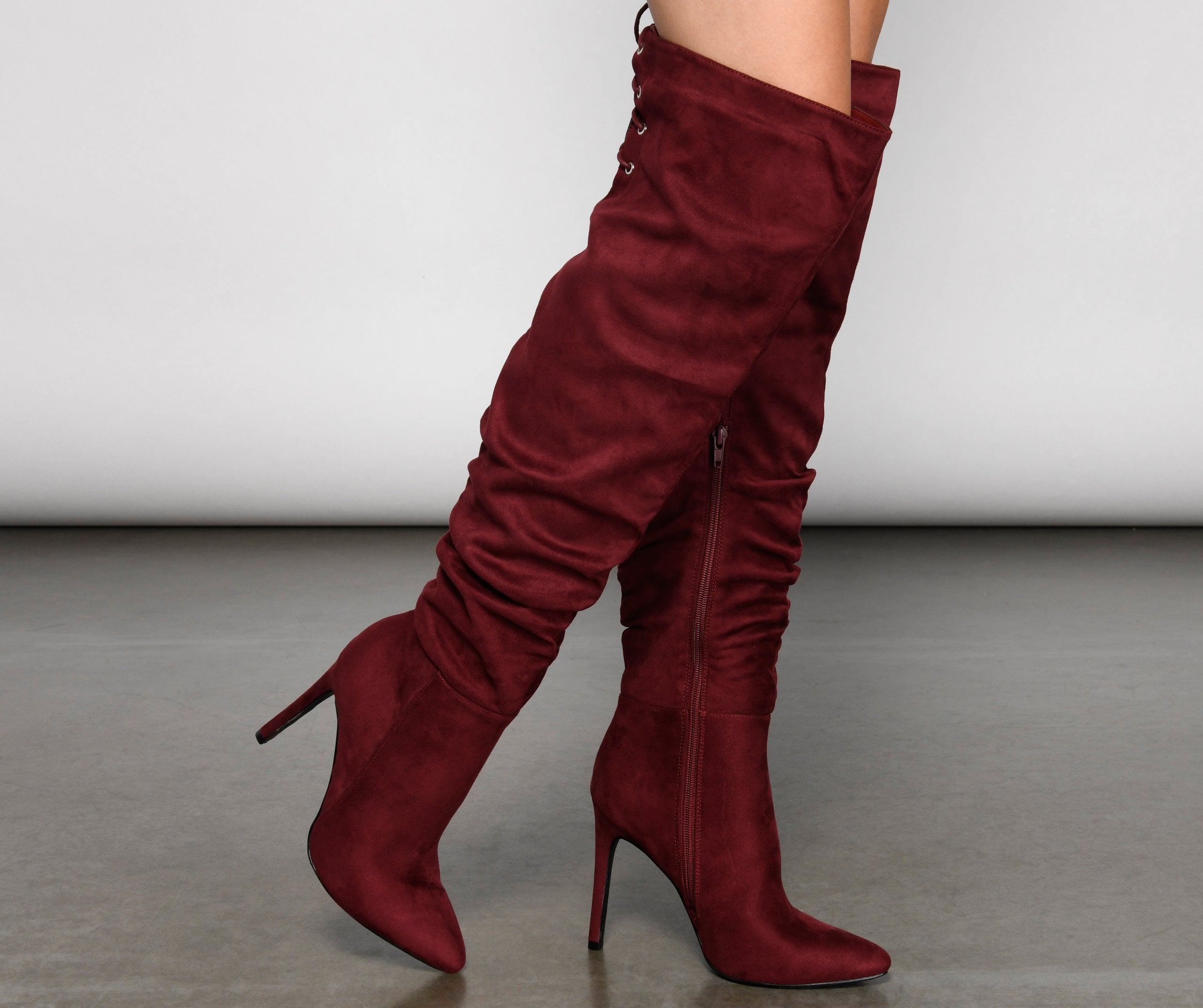 Run This Town Lace-Up Scrunched Boots - Lady Occasions