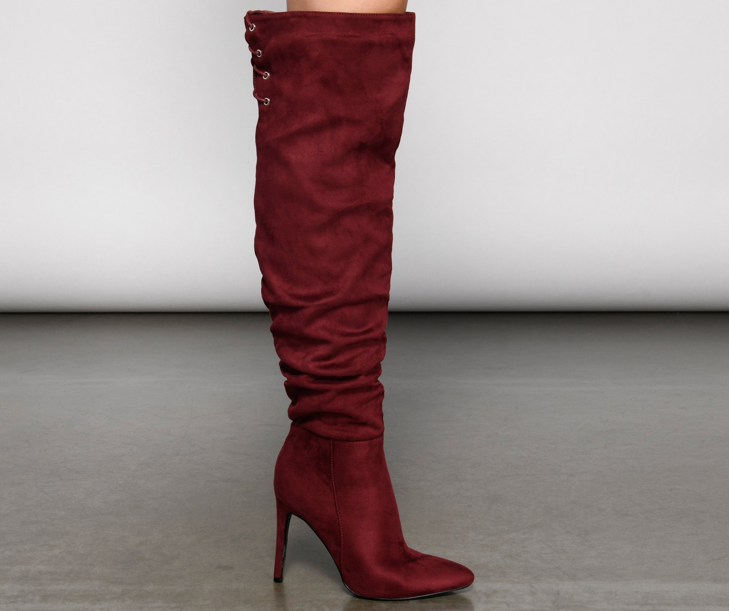 Run This Town Lace-Up Scrunched Boots - Lady Occasions