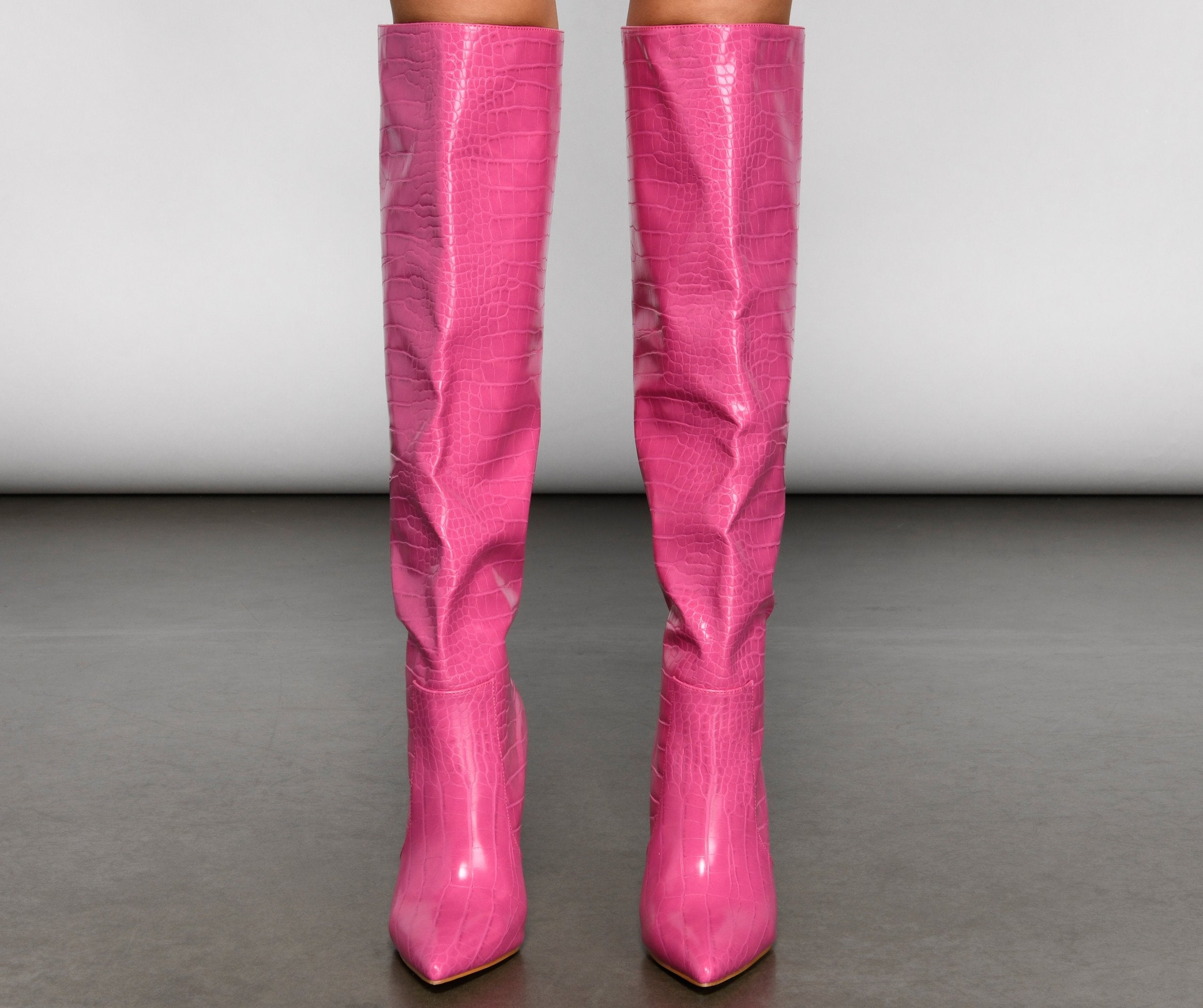 Stylish Gater Knee-High Stiletto Boots - Lady Occasions