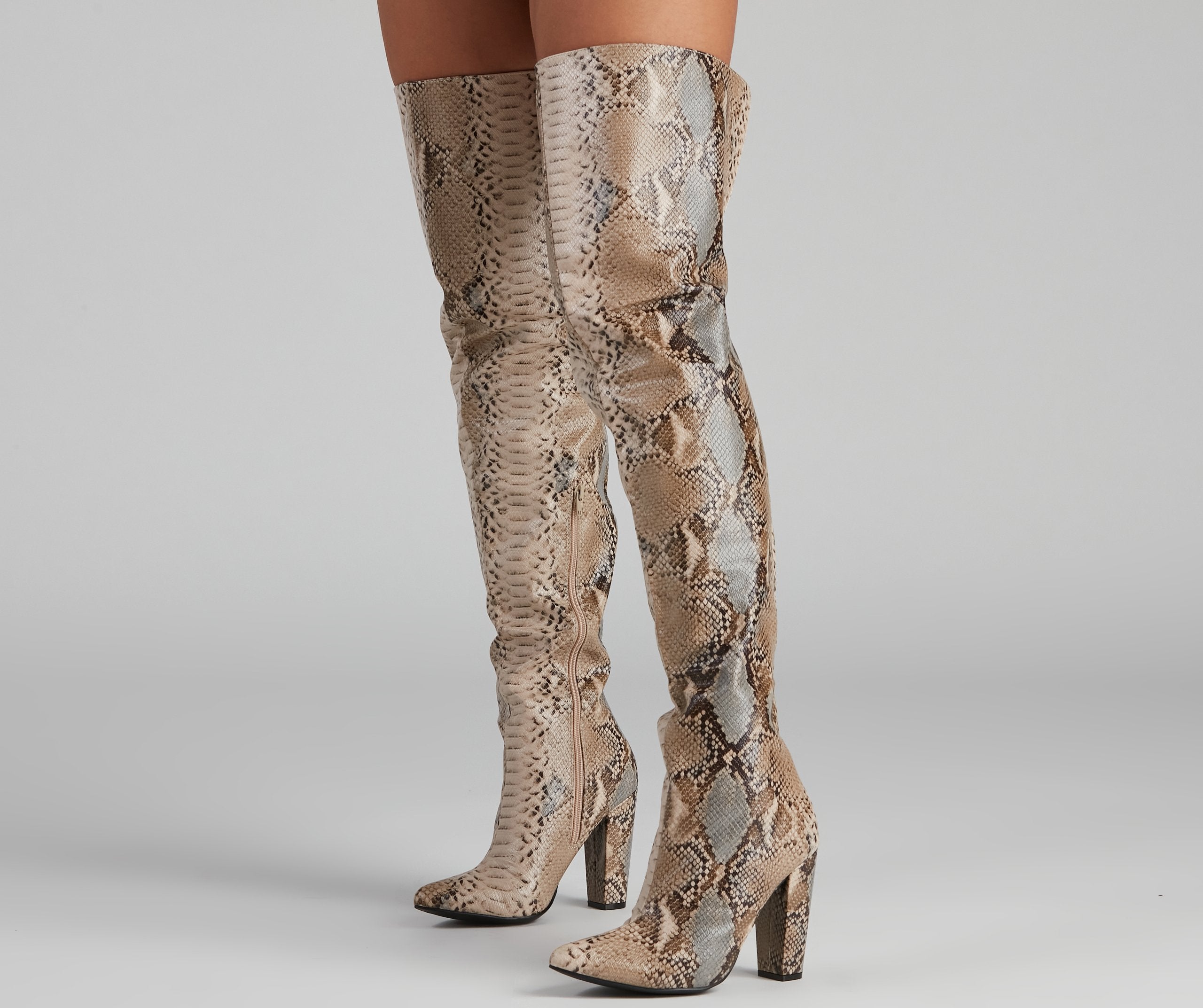 The Chic Standard Snake Boots - Lady Occasions