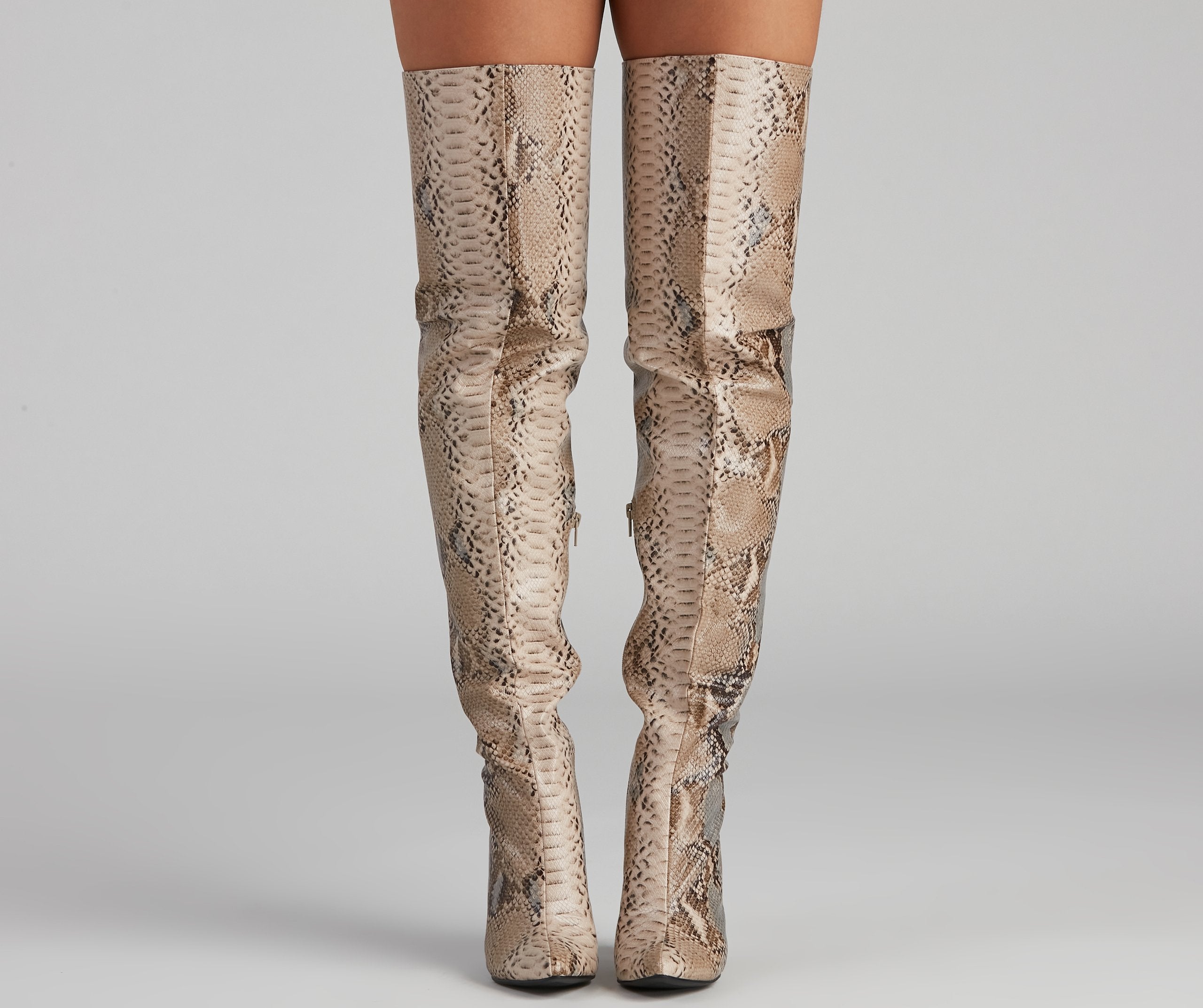 The Chic Standard Snake Boots - Lady Occasions