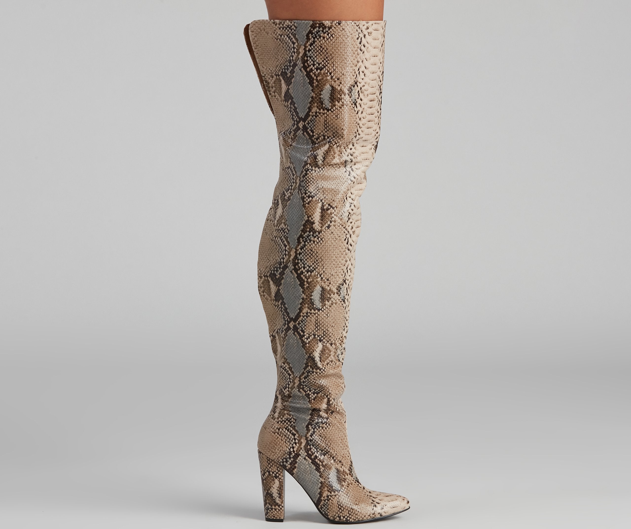 The Chic Standard Snake Boots - Lady Occasions