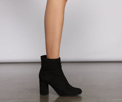 All About Ruched Faux Suede Ankle Booties - Lady Occasions