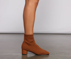 The Right Knit Block Heel Booties - Lady Occasions