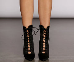 Lace It Up Stiletto Booties - Lady Occasions