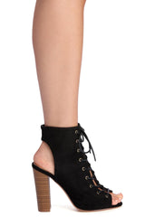 No Strings Lace Up Booties - Lady Occasions