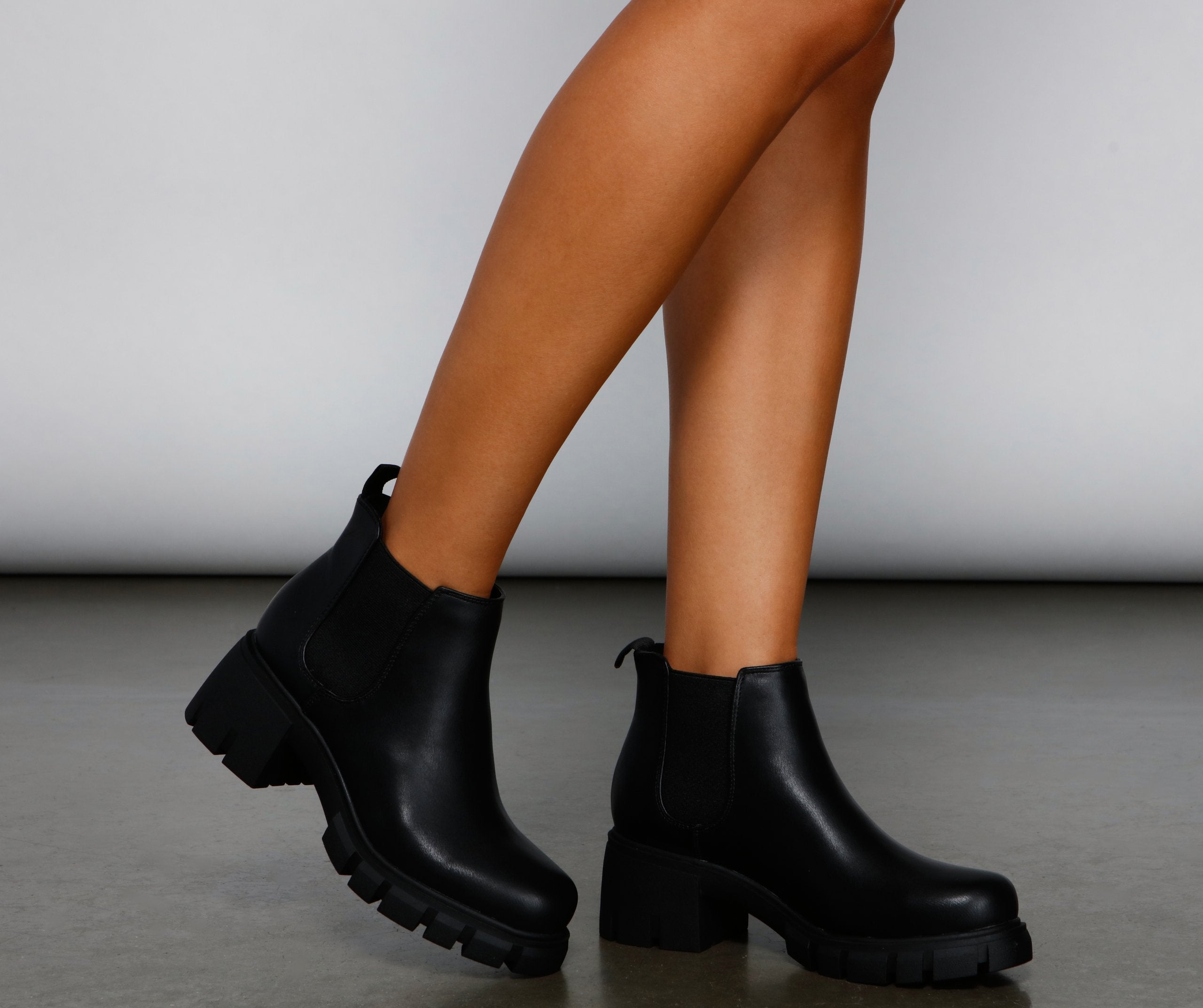 Everyday Style Faux Leather Booties - Lady Occasions